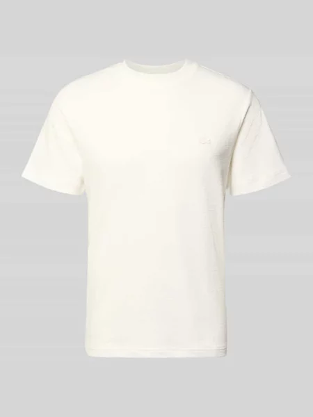 T-shirt o kroju regular fit z czystej bawełny Lacoste biała