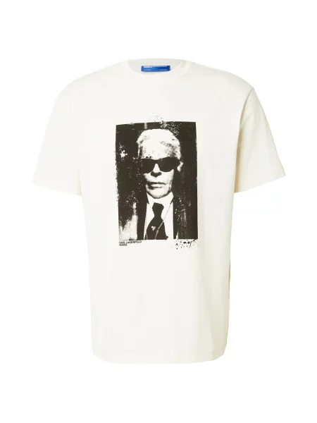 KARL LAGERFELD JEANS Tricou gri metalic / negru alb