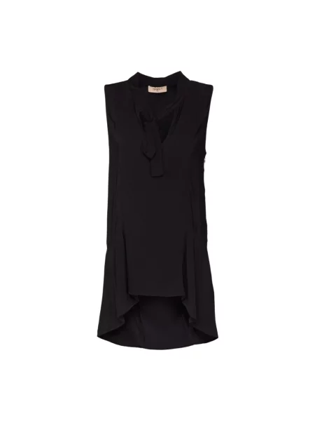 Top Twinset z kokardką czarny