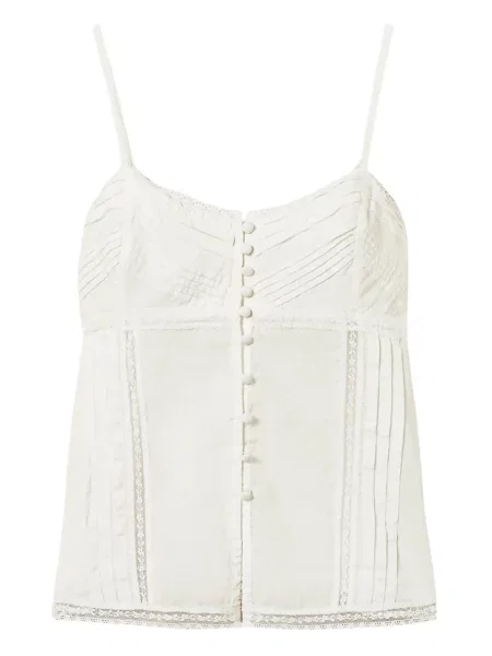 Top Twinset din dantelă alb