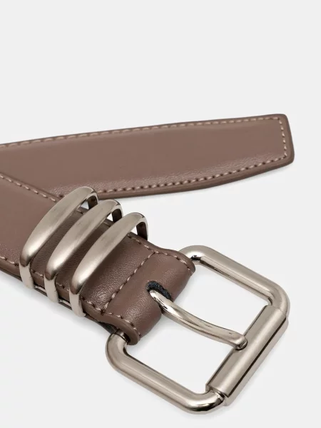 Кожаный ремень Answear.lab с ремешками бежевый