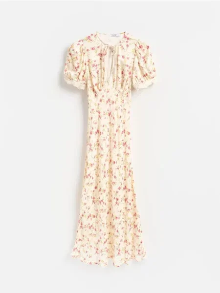 Reserved Rochie maxi cu model crem