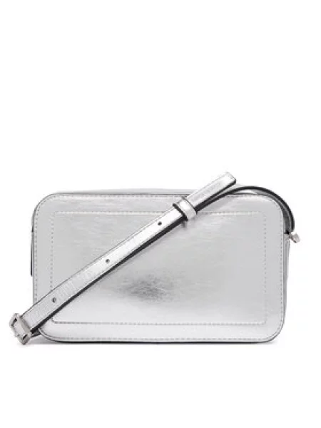 Ročna torba Calvin Klein Bold Ck Outline Mtl Camera Bag Srebrna
