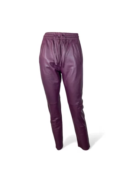 Spodnie Oakwood skórzane fioletowe