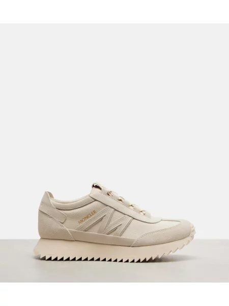 Sneakerși Moncler din piele de căprioară bej