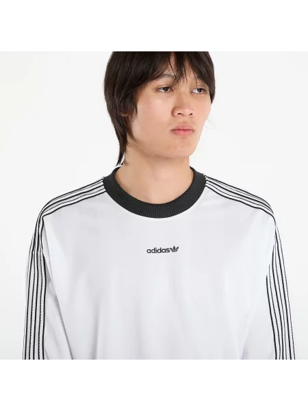 Тениска с дълъг ръкав Adidas Originals от джърси с апликация бяло