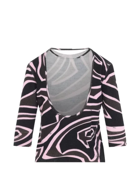 Pulover Pucci cu imagine cu spatele deschis negru