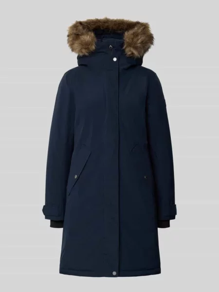 Parka o kroju regular fit z obszyciem sztucznym futrem model ERNA' Didriksons granatowa