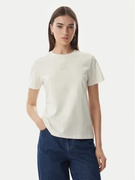 Calvin Klein Jeans Majica SS Kremna