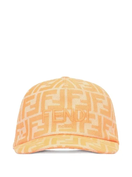 Czapka z daszkiem dziecięca Fendi pomarańczowa