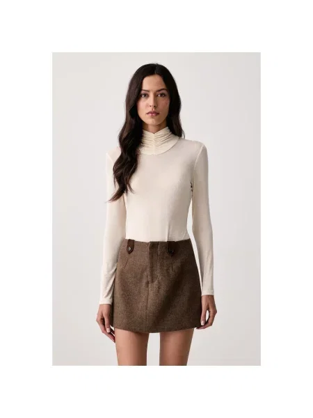 Top Twinset z kaszmiru do golfa beżowy