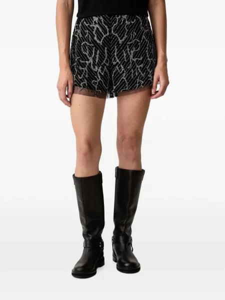 Pantaloni scurți Allsaints din tul negru