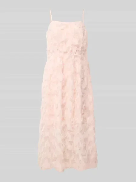 Sukienka midi z frędzlami model MYLINE' Selected Femme różowa