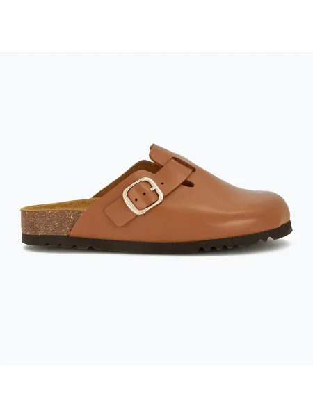 Scholl Fae New Leather дамски джапанки cognac кафяво