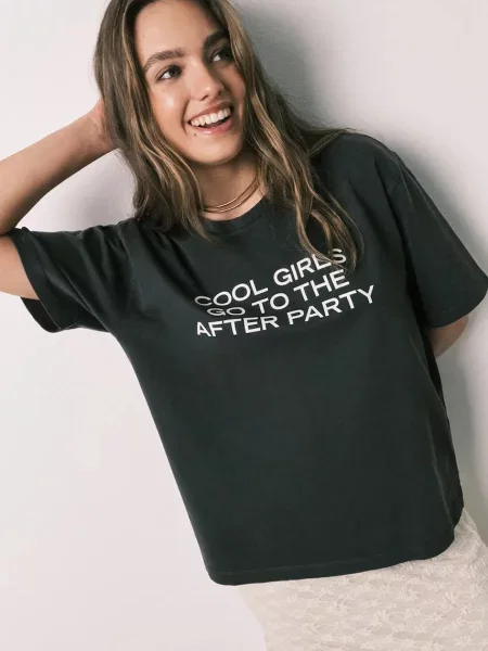 Women'secret oversize tričko s bavlnou černé