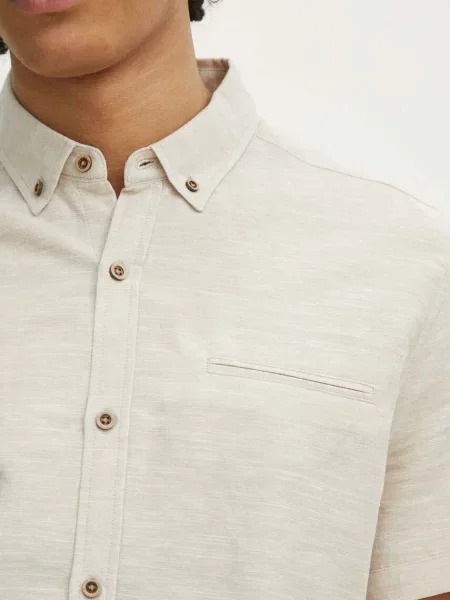 Сорочка з льону Medicine regular комір button-down бежевий