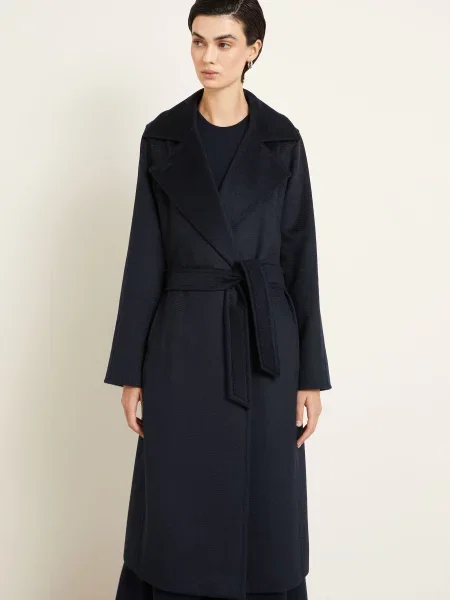 Max Mara Kabát Z Velbloudí Srsti Manuela tmavě modrá