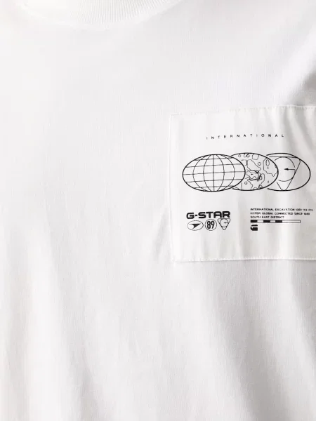 G-Star férfi póló Applique gr fehér