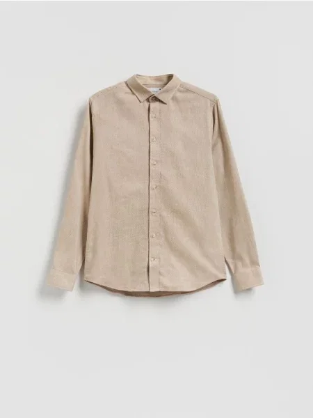 Reserved Cămașă slim fit din egiptean bej