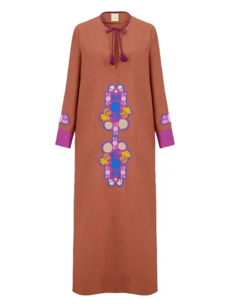 Lanena odgovarati haljina Paula s vezom