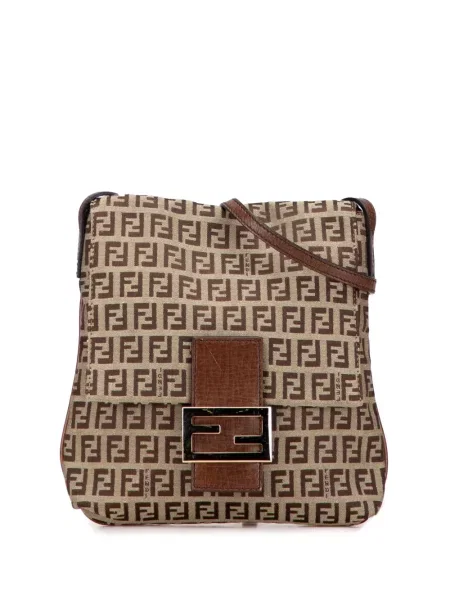 Plátěná crossbody kabelka Fendi Pre-owned hnědá