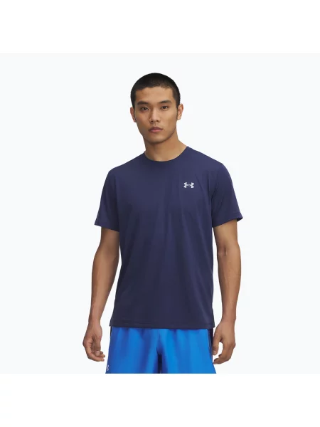 Tricou de alergare pentru bărbați Under Armour UA Launch washed navy/reflective marină