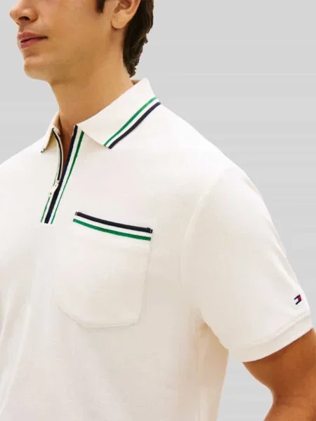 Koszulka polo o kroju regular fit z froty Tommy Hilfiger białe