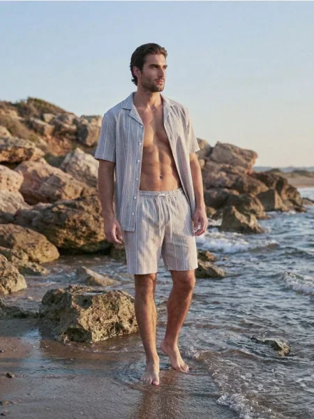 Sinsay szorty w paski zielony