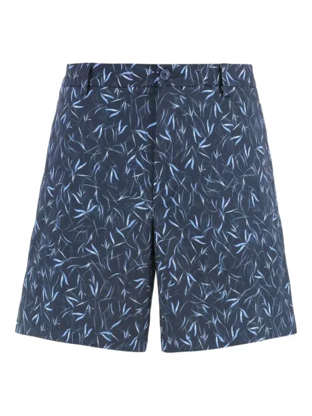 Květinové bermudy Boss s potiskem modré