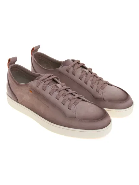 Sneakersy Santoni skórzane brązowe