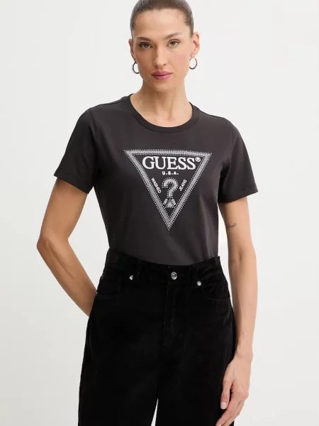 Тениска Guess дамска кафяво