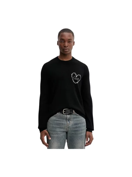 Haftowany sweter Zadig & Voltaire wełniany w serca czarny