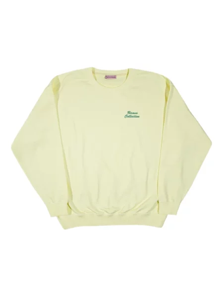 Hanorac crewneck Bisous Skateboards cu broderie galben