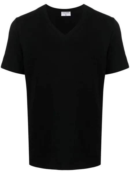 Тениска Filippa K с изчистен дизайн черно