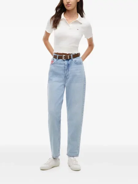 Τζιν mom fit Tommy Hilfiger Mom με ψηλή μέση μπλε