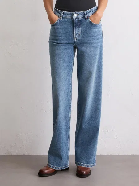 Широкі джинси Marc O’Polo бавовна/віскоза синій