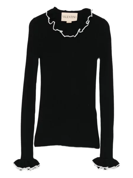 Top Valentino Garavani de lână negru