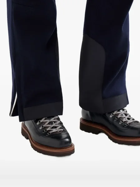 Trekking gležnjače Brunello Cucinelli s vezicama s herringbone uzorkom s čipkom plava