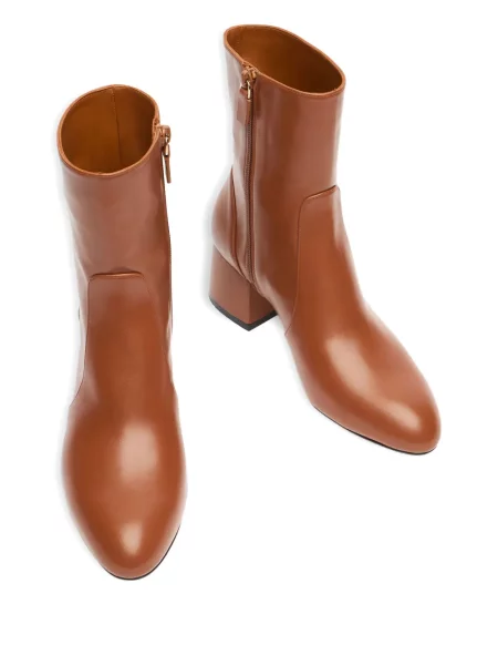 Cizme scurte Stuart Weitzman cu toc bloc maro