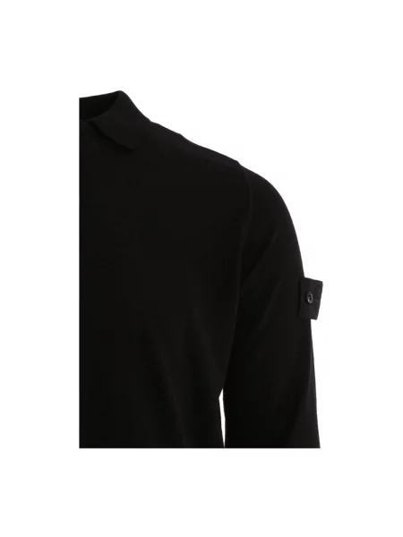 Sweter Stone Island wełniany z kamieniami czarny