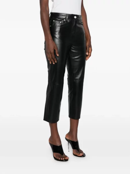 Decupat pantaloni Iro din piele negru