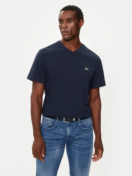 Тениска Lacoste с изчистен дизайн зелено