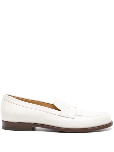 Pantofi loafer Scarosso din piele alb