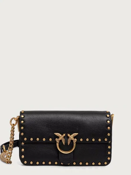 Pinko geantă crossbody pentru femei din piele negru