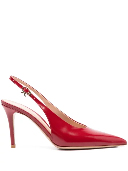 Pantofi cu toc Gianvito Rossi slingback roșu