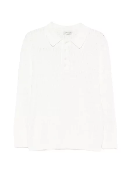 Tricou polo Carter Young tricotate alb