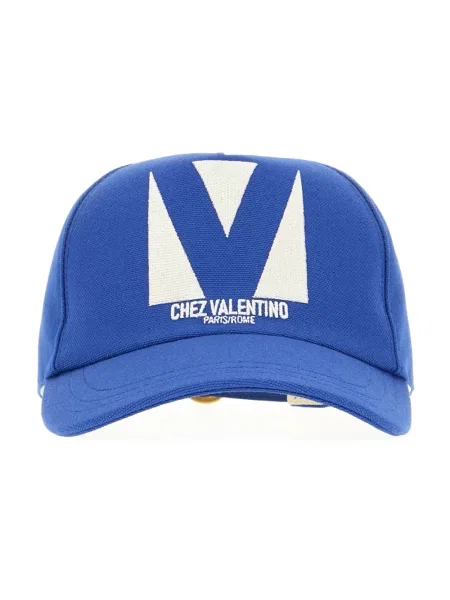 Czapka z daszkiem Valentino Garavani niebieska