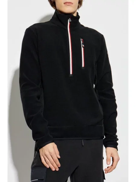 Pulover Moncler Grenoble cu broderie negru