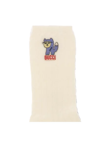 Skarpety Gucci z logo białe