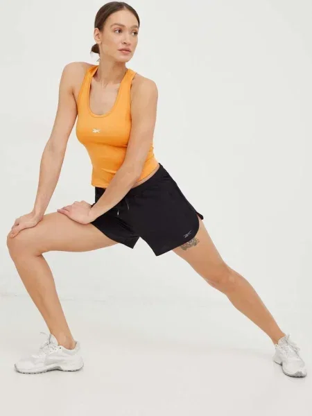Къс панталон за трениране Reebok Athlete с изчистен дизайн със стандартна талия черно